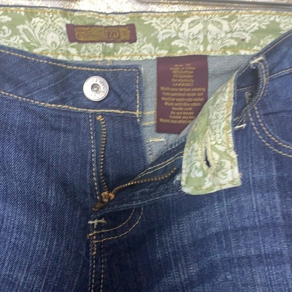 VINTAGE🧚‍♀️Y2K Medium Wash Distressed Bejewelled Straight Leg Jeans Size 13 - Picture 5 of 12